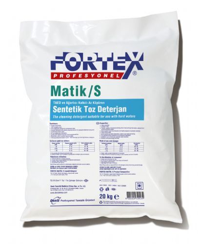 FORTEX MATİK S - TAED ve Ağartıcı Katkılı Az Köpüren Sentetik Toz Deterjan