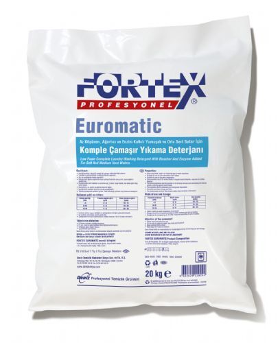 FORTEX EUROMATİC - Az Köpüren, Ağartıcı, Enzim Katkılı Komple Çamaşır Yıkama Deterjanı
