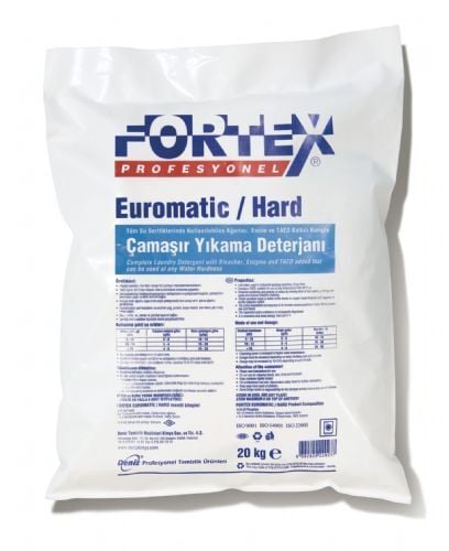 FORTEX EUROMATİC HARD - Tüm Su Sertliklerinde Kullanılabilen Ağartıcı Enzim ve TAED Katkılı Komple Çamaşır Yıkama Deterjanı
