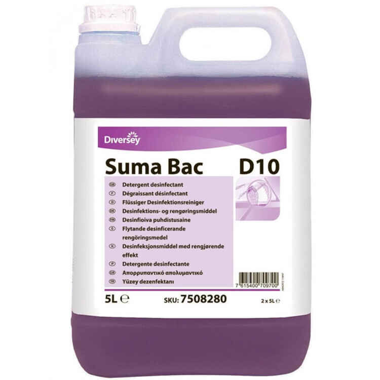 Diversey Suma Bac D10 Dezenfektanlı Deterjan QAC 5 Lt