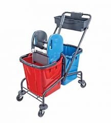Çift Kovalı Plastik Presli Metal Temizlik Arabası - 25x2 Litre - CK755