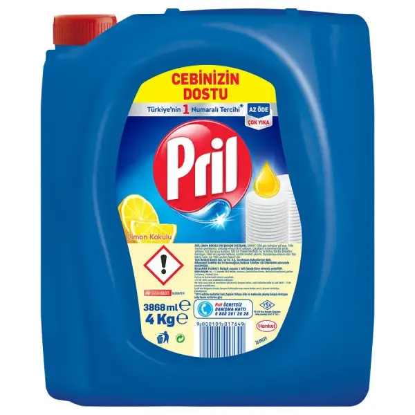 Pril Sıvı Bulaşık Deterjanı 4 Kg. Limon