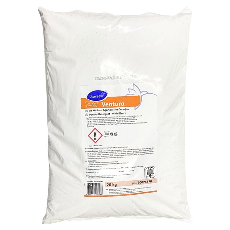 Diversey Clax Ventura Az Köpüren Ağartıcılı Toz Çamaşır Deterjanı 20 Kg