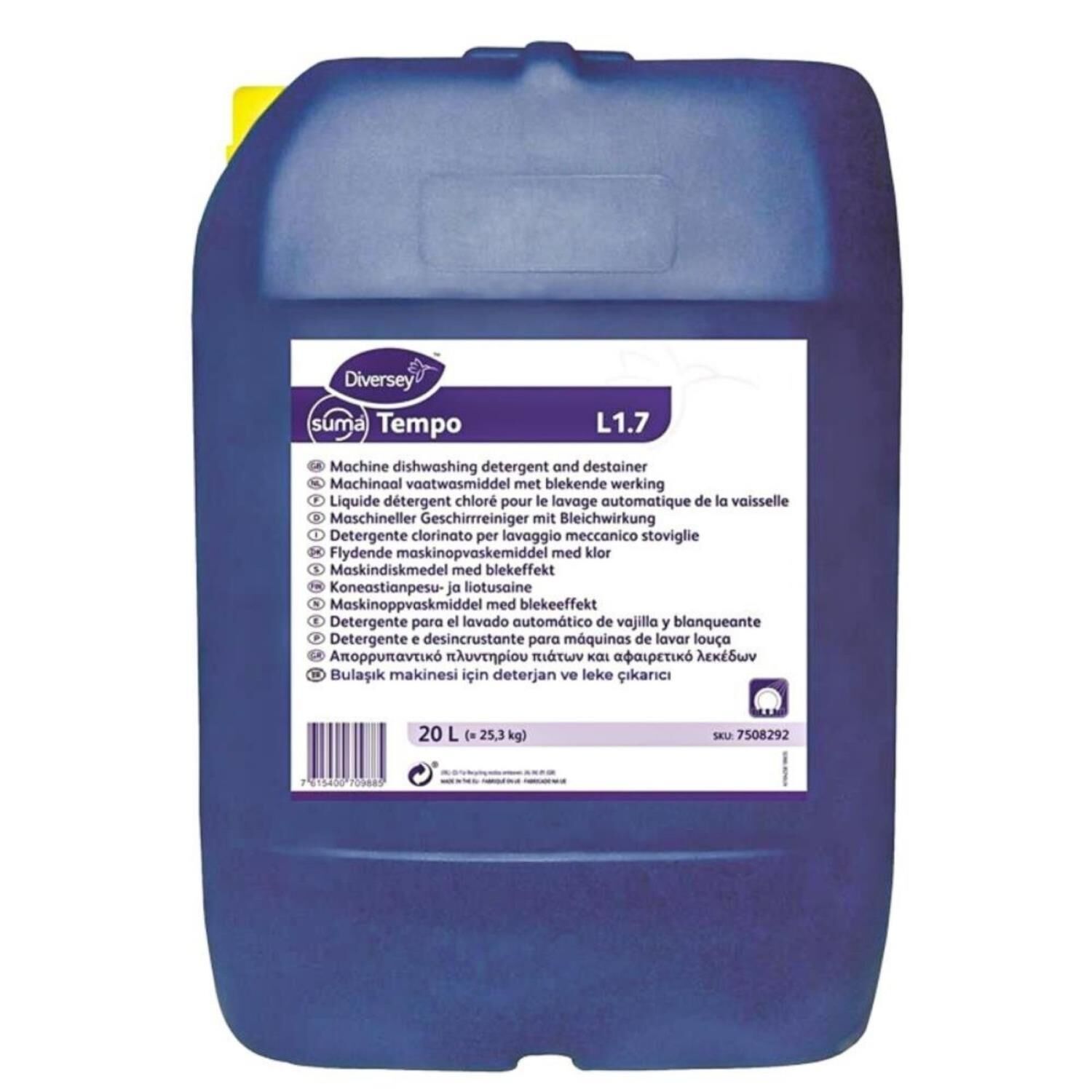 Diversey Suma Tempo L1.7 Klorlu End. Bulaşık Makinesi Deterjanı 20 Lt