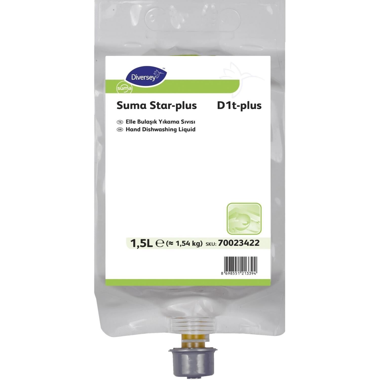 Diversey Suma Star Plus D1t-Plus Elde Bulaşık Deterjanı 1.5 Lt