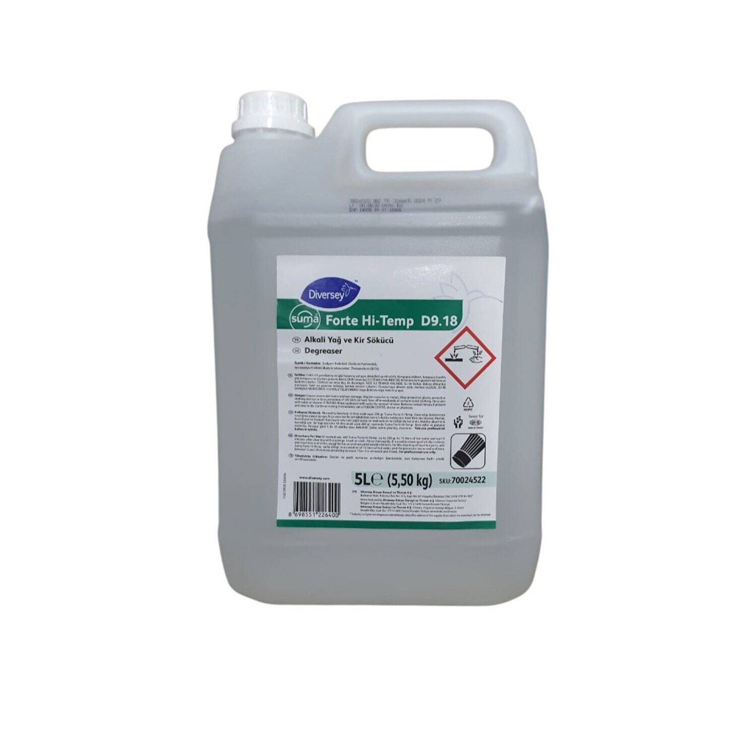 Diversey Suma Forte Hi-Temp D9.18 Yağ ve Kir Sökücü 5L