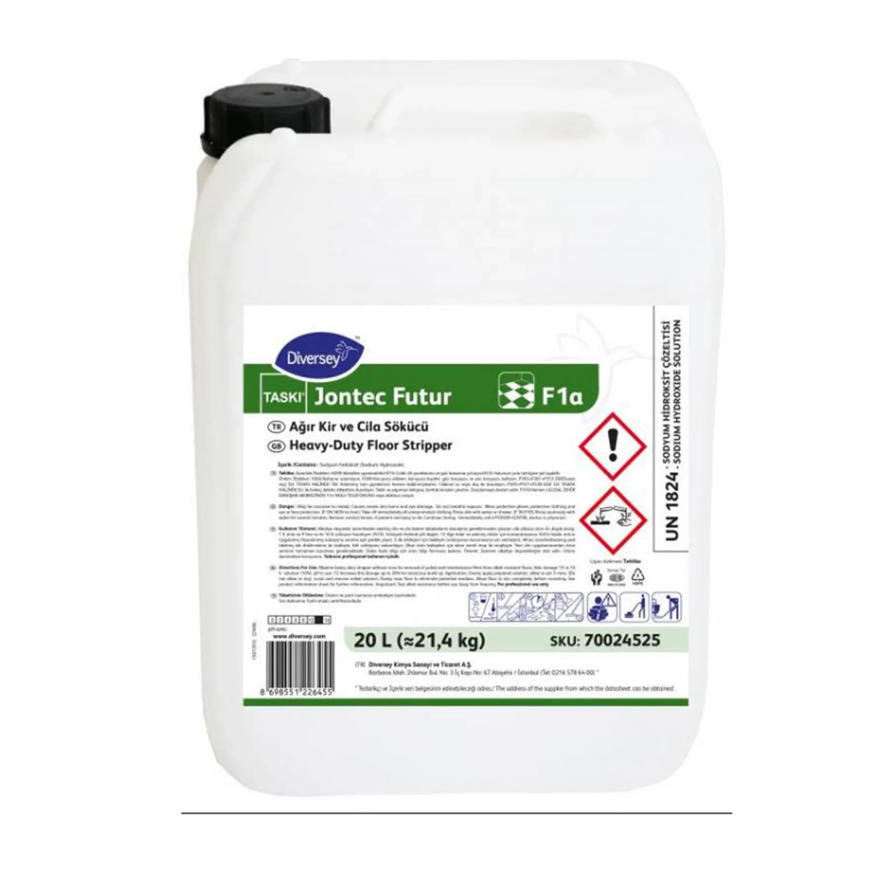 Diversey Taski Jontec Futur F1a Ağır Kir ve Cila Sökücü 20 L (21,4kg)
