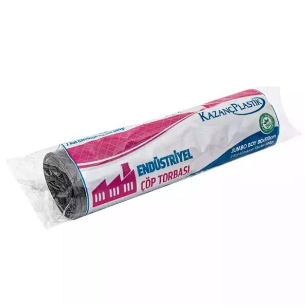 Kazanç Endüstriyel Jumbo Siyah Çöp Torbası 80x110 Cm 10 Lu 20 Paket