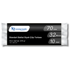 Kazanç Standart Battal Siyah Çöp Torbası 72x95 Cm 10 Lu 20 Paket