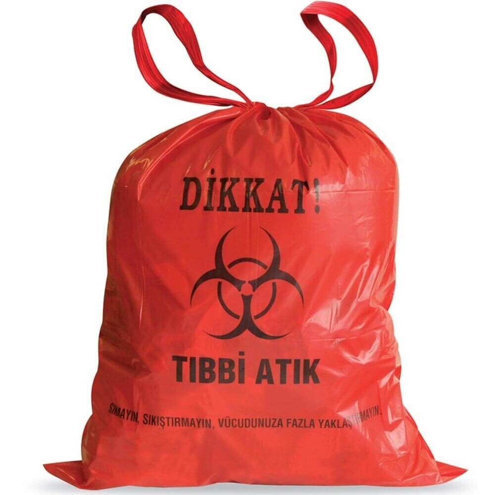 Kazanç Tıbbi Atık Büyük Boy Kırmızı Çöp Torbası 65x80 Cm 10 Lu 10 Paket
