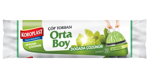 Doğada Çözünür Büzgülü Orta Boy Çöp Torbası